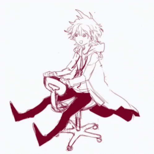 Nagito Spinning On Office Chair GIF