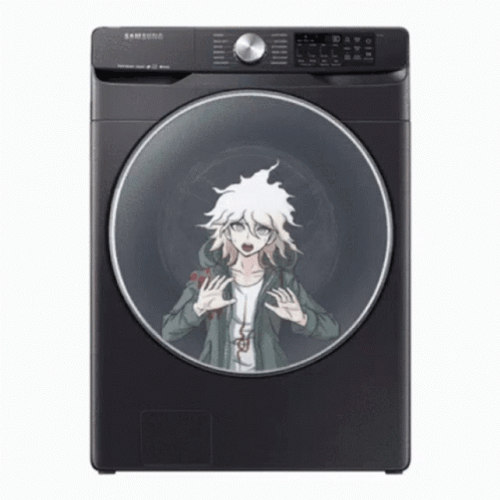 Nagito Spinning On Laundry Machine GIF