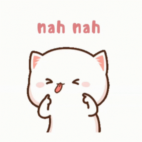 Mochi Peach Cat Tongue Out Saying Nah Nah GIF