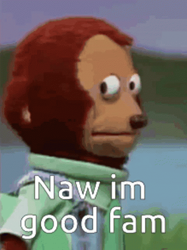 Nah Naw I'm Good Fam GIF