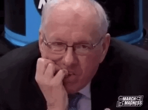 Nail Biter Jim Boeheim GIF