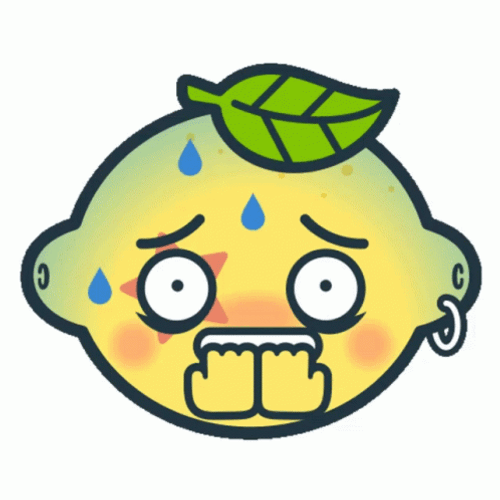 Nail Biter Stressed Lemon Animation GIF