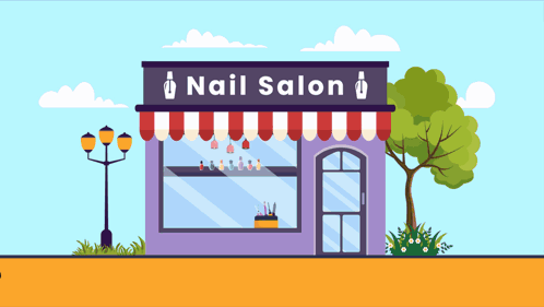 Nail Salon With Tree In Front