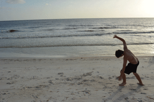 Nailed It Beach Cartwheel Boy GIF