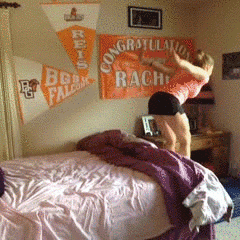 Nailed It Bed Somersault Girl GIF