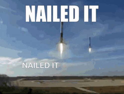Nailed It Rockets Landing Spacex GIF