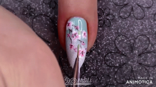Nails With Flowers Painted