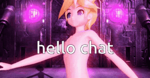 Naked Anime Character Saying Hello Chat GIF