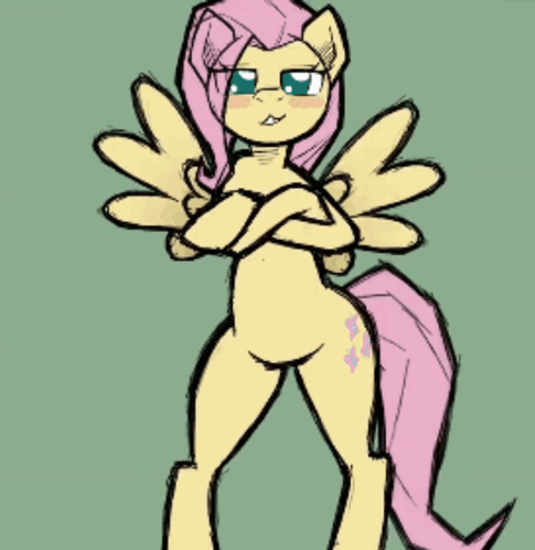 Naked Female Pony With Wings and Pink Tail