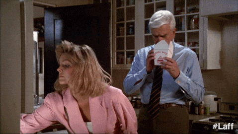 Naked Gun Frank Drebin Fainting GIF
