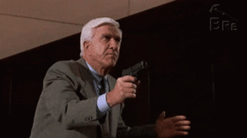 Naked Gun Frank Drebin Shooting GIF