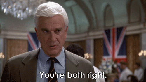 Naked Gun Frank Drebin Youre Both Right GIF