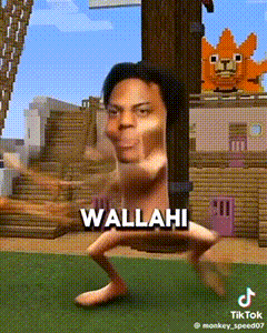 Naked Man Dancing in Video Game With Wallahi Text