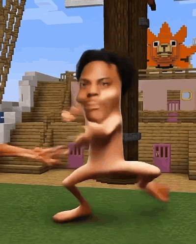 Naked Man In Minecraft GIF