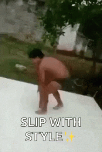 Naked Man Squatting With Slip With Style