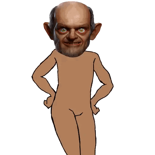 Naked Man with Beard and Green Eyes