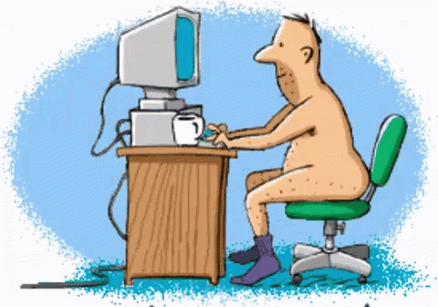Naked Man Work From Home GIF