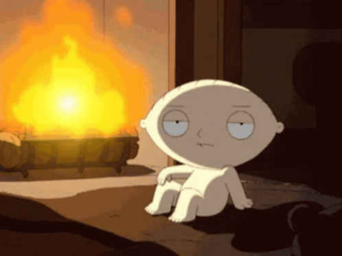 Naked Stewie On Fireflace GIF