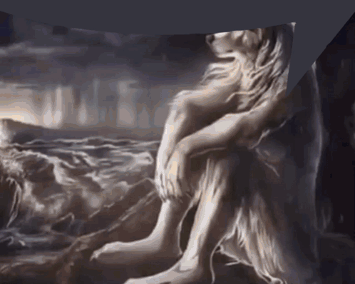 Naked Woman Sitting on a Rock