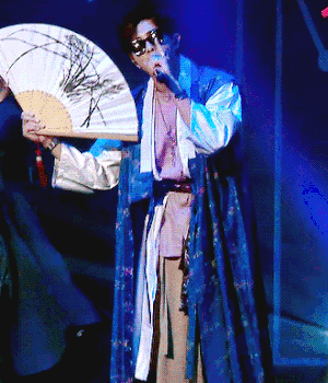 Nam-joon Performing With A Fan GIF