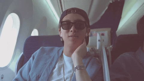 Nam-joon Relaxing On The Plane GIF