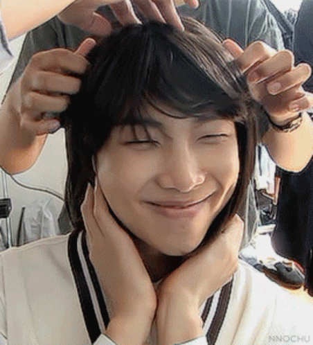 Nam-joon Wacky Fake Hair GIF