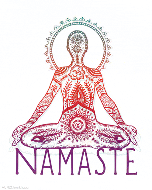 Namaste Chakra Trippy Lotus Pose GIF