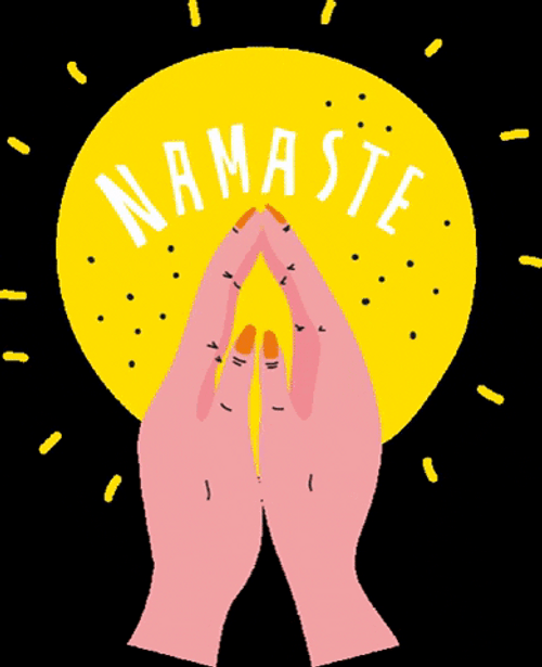 Namaste Color Blinking Sun Praying Hands GIF