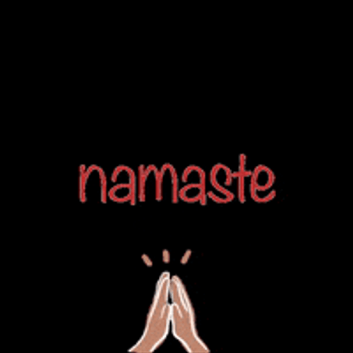 Namaste Colorful Text Praying Hands Emoji Animation GIF