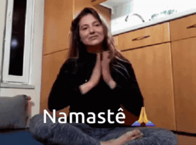 Namaste Girl Lotus Pows Smiling Bow GIF