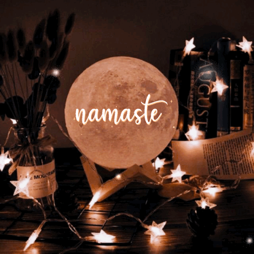 Namaste Glowing Fairy Light Text Animation GIF