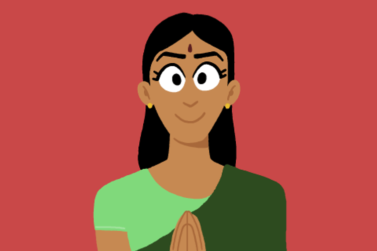 Namaste Indian Woman Bowing Respect GIF