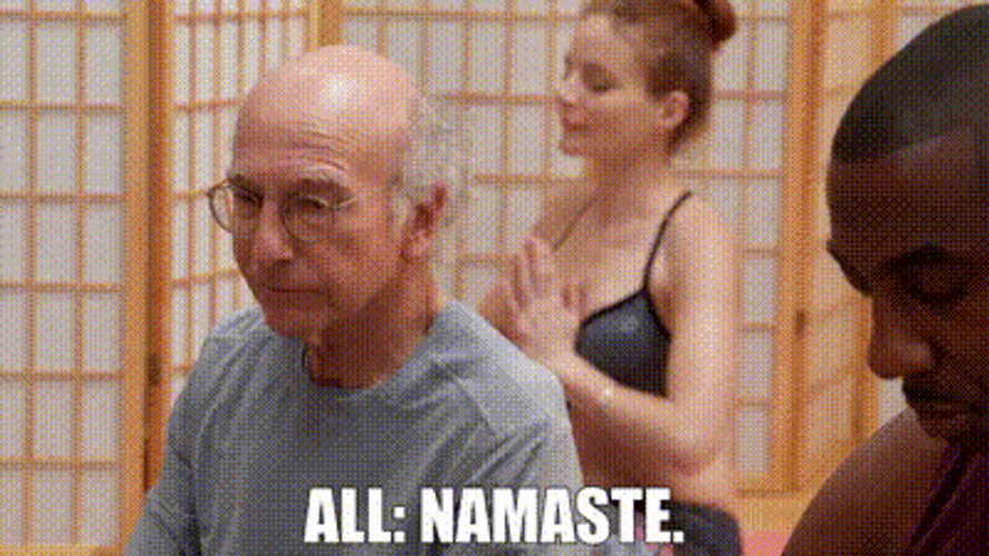 Namaste Larry David Annoyed Nope Reaction GIF