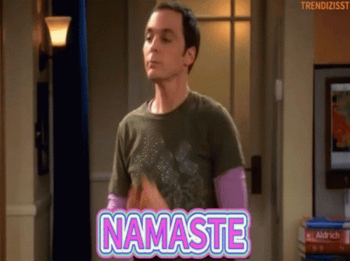 Namaste Sheldon Cooper Big Bang Theory GIF