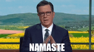 Namaste Stephen Colbert Praying Hands Bowing GIF