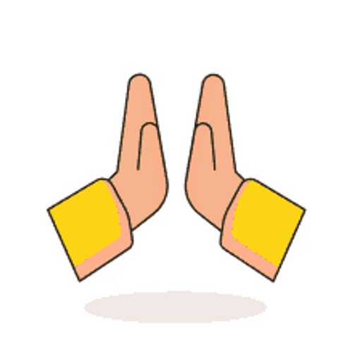 Namaste Yellow Praying Cartoon Animation GIF