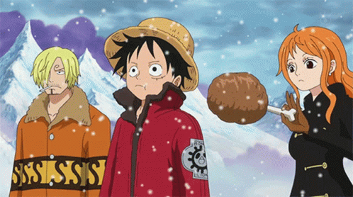 Nami And Luffy Eating One Piece GIF