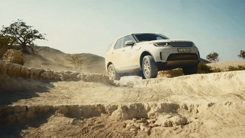 Namibia Woman Driving Land Rover GIF