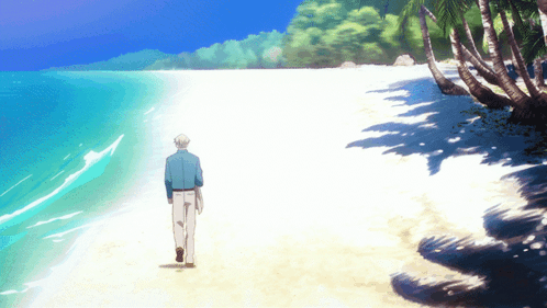 Nanami Kento Resting On The Nice Beach GIF