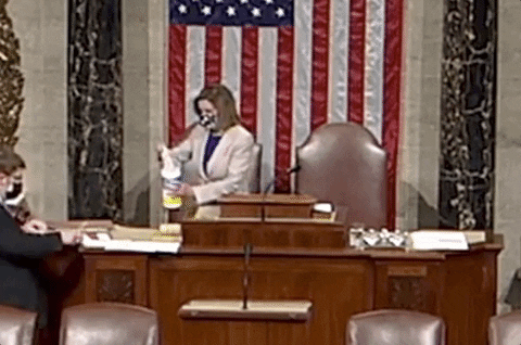 Nancy Pelosi Clean Her Table GIF
