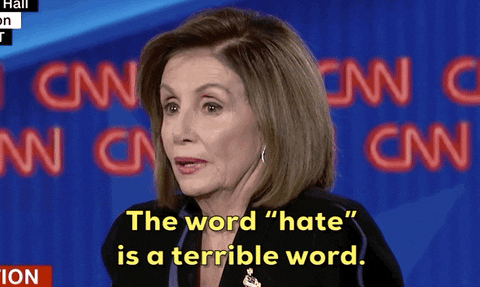 Nancy Pelosi Said Hate Is A Terrible Word GIF