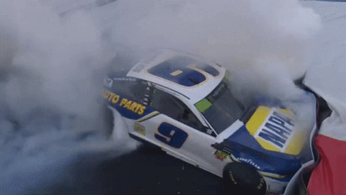Napa Auto Parts Race Car Burning