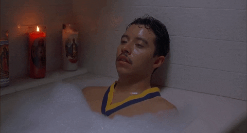 Napoleon Dynamite Relaxing Under Bubble Bath GIF