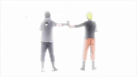 Naruto And Sasuke Back Turned GIF