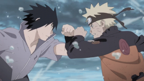 Naruto and Sasuke Fighting Number 9