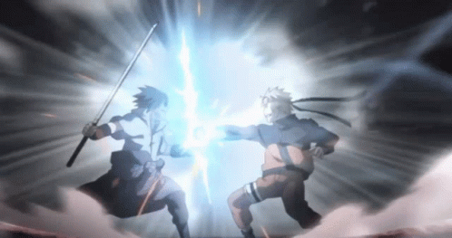 Naruto And Sasuke Lightning Clash GIF