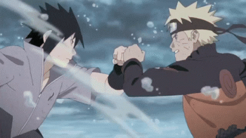 Naruto And Sasuke Strength Fight GIF