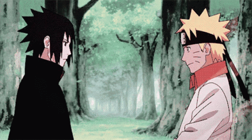 Naruto And Sasuke Winter Forest GIF