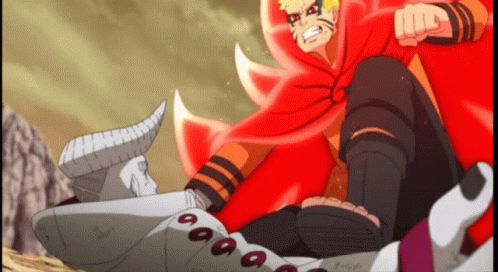 Intense Fight Naruto Baryon Mode GIF