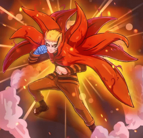Naruto Baryon Mode Transforms Red Hair GIF